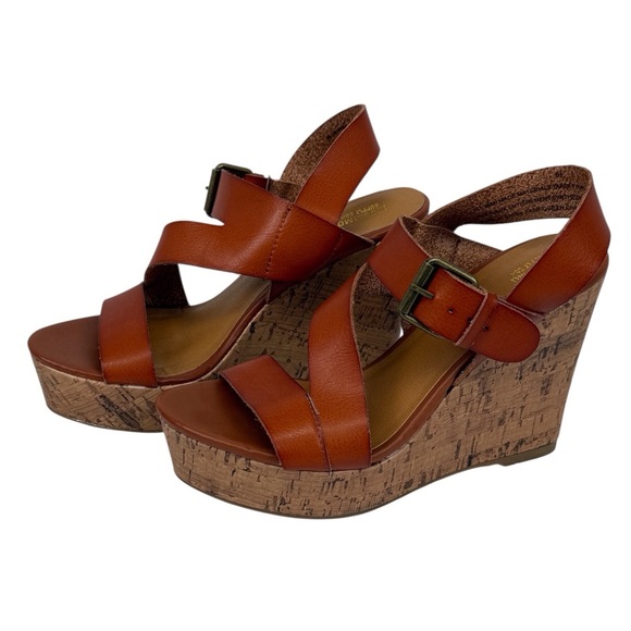 Mossimo Women’s Chic Tan Cork Wedge Heel Sandals Size-6.5 EUC - Picture 3 of 7